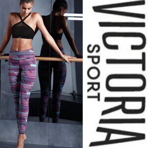 Victoria's Secret Sport | Purple Polka Dot Knockout Tight Leggings | Size Medium